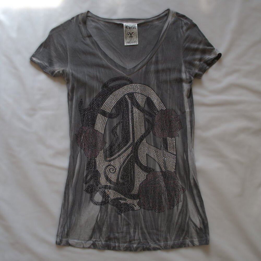 Bedazzled Peace Sign T Shirt - Picture 3 of 8